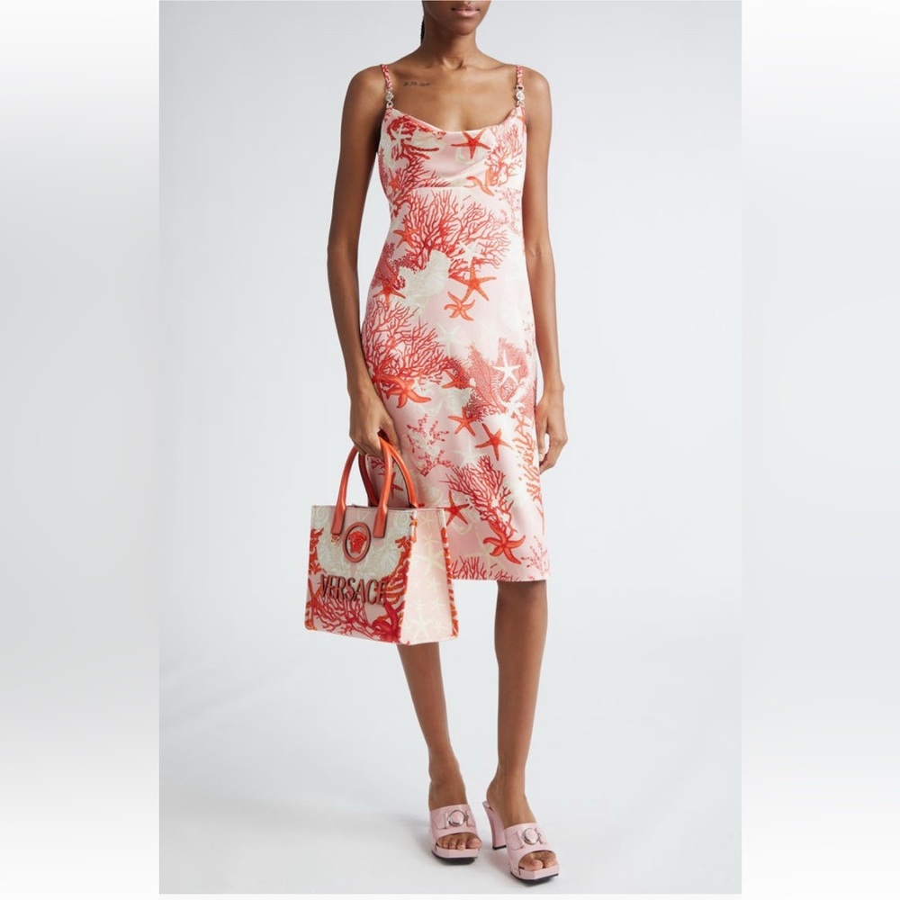 VERSACE BAROCCO SEA SILK SLIP DRESS